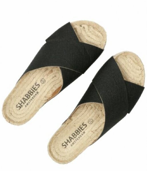 Shabbies Sandal Slipper 2 cm 100% Vegan Black (0059)